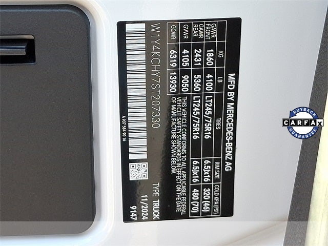 2025 Mercedes-Benz Sprinter 2500 Cargo 170 WB High Roof