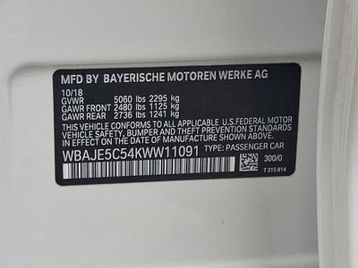 2019 BMW 5 Series 540i