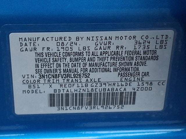 2024 Nissan Versa 1.6 SR