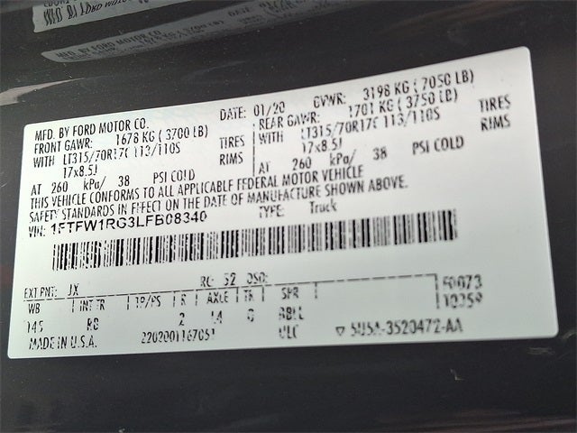 2020 Ford F-150 Raptor