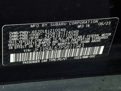 2023 Subaru WRX Limited