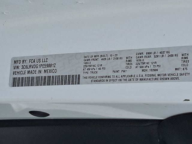 2023 RAM ProMaster Cargo Van 2500 High Roof 159" WB
