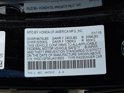 2018 Honda Accord Touring 2.0T